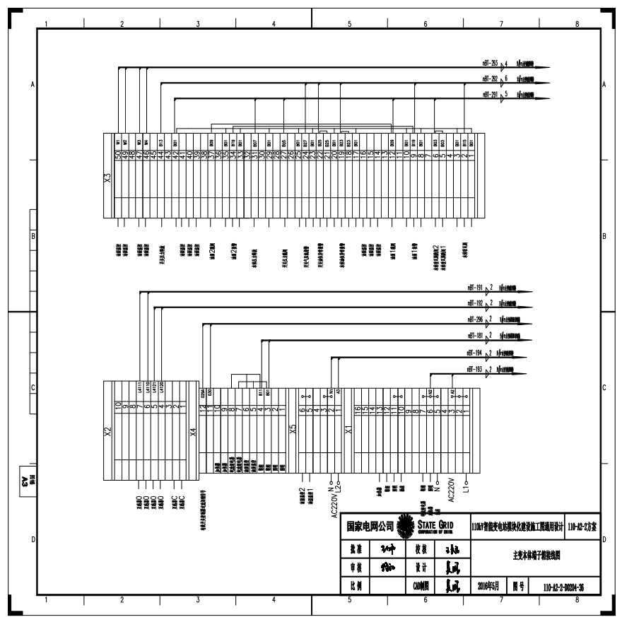 110-A2-2-D0204-36 主变压器本体端子箱接线图.pdf-图一