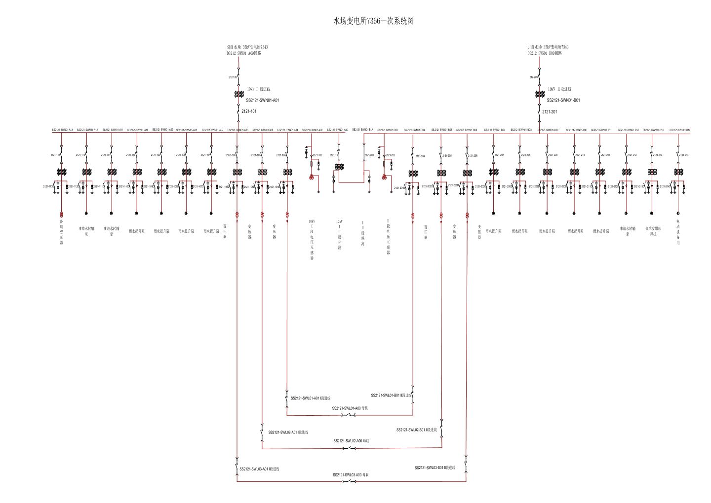 10kV水场变电所一次系统图-2021.0904(1)CAD图