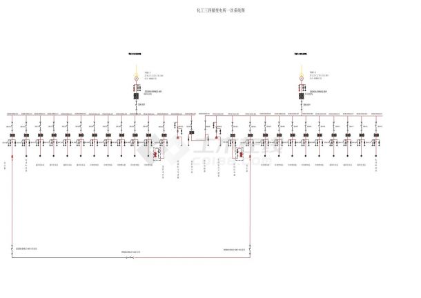 35kV化工三四循变电所一次系统CAD图-图二