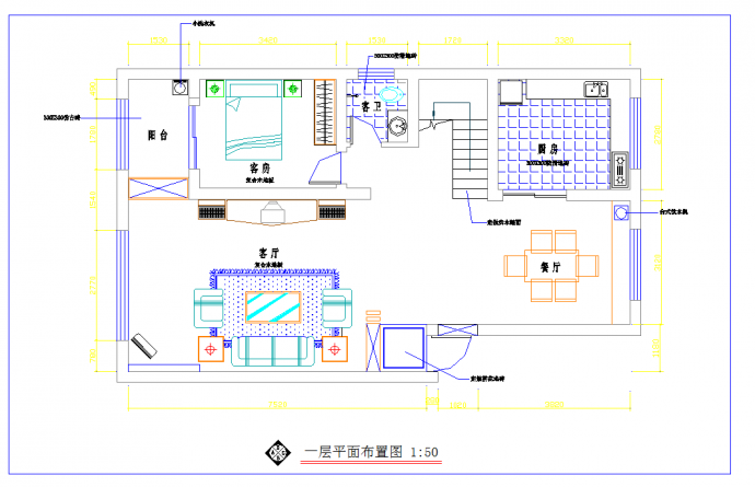 某地复式住宅装饰装修图CAD图纸_图1