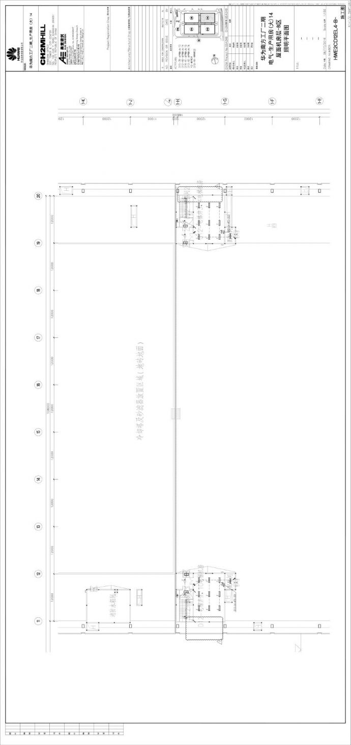 HWE2CD12EL4-B-电气-生产用房(大)14屋面机房层-B区照明平面图.pdf_图1