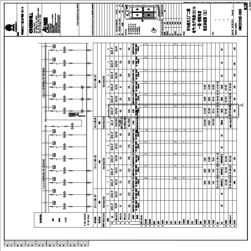 HWE2CD13E-0305电气-生产用房(大)16一层-变配电室低压系统图（五）.PDF-图一
