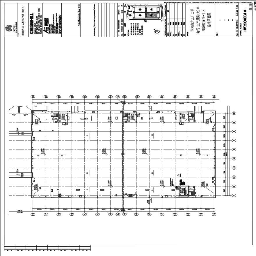 HWE2CD13EG4-0-电气-生产用房(大)16机房屋面层-全区接地平面图.pdf-图一