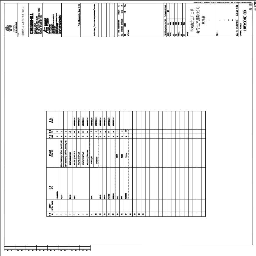 HWE2CD15E-0101电气-生产用房(大)13材料表-.pdf-图一