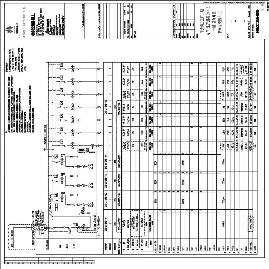 HWE2CD15E-0309电气-生产用房(大)13一层-变配电室低压系统图（九）.pdf-图一