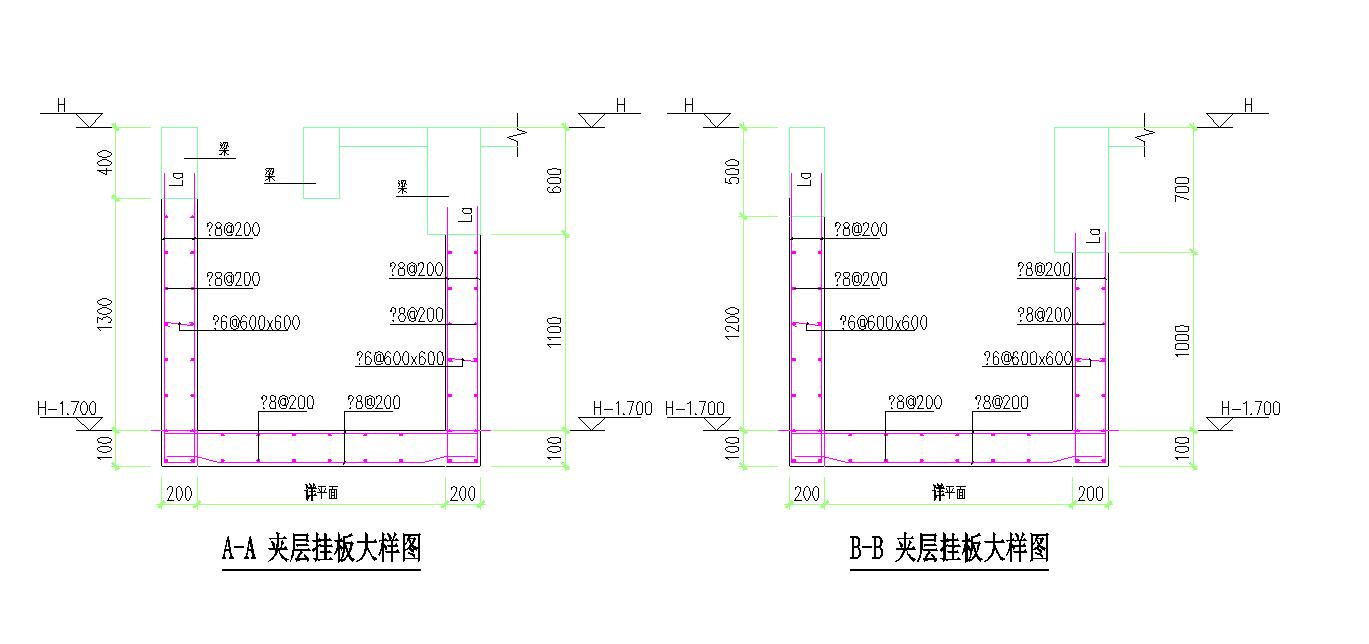 某地二层结构平面布置图CAD图纸