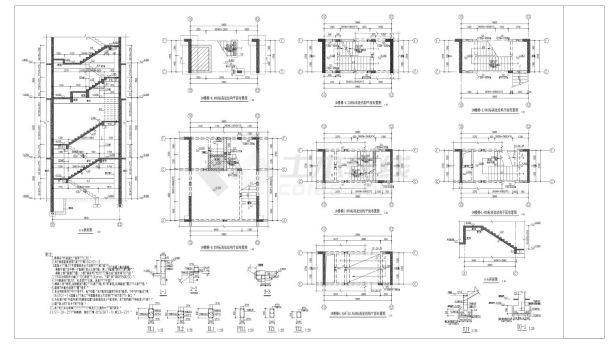 U01 建筑楼梯结构详图-图一