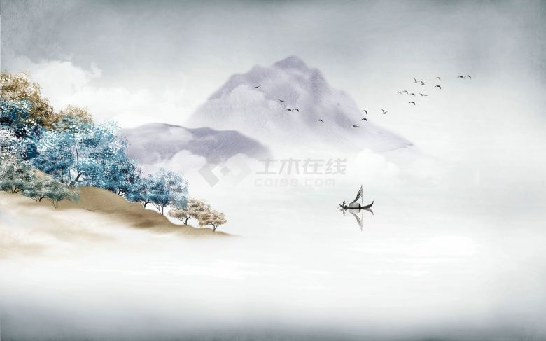 中式山水壁纸壁画 (139).jpg-图一