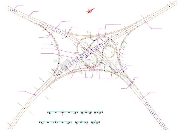 3 黄岭香枢纽立交桥位平面图 CAD图-图一