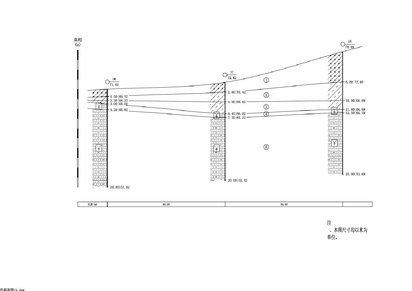 03 K2 899.8大兴寺桥工程地质剖面图 CAD图