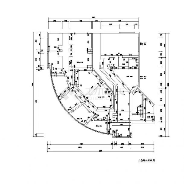 山东省现代风格室内装饰结构布置CAD参考施工图-图二