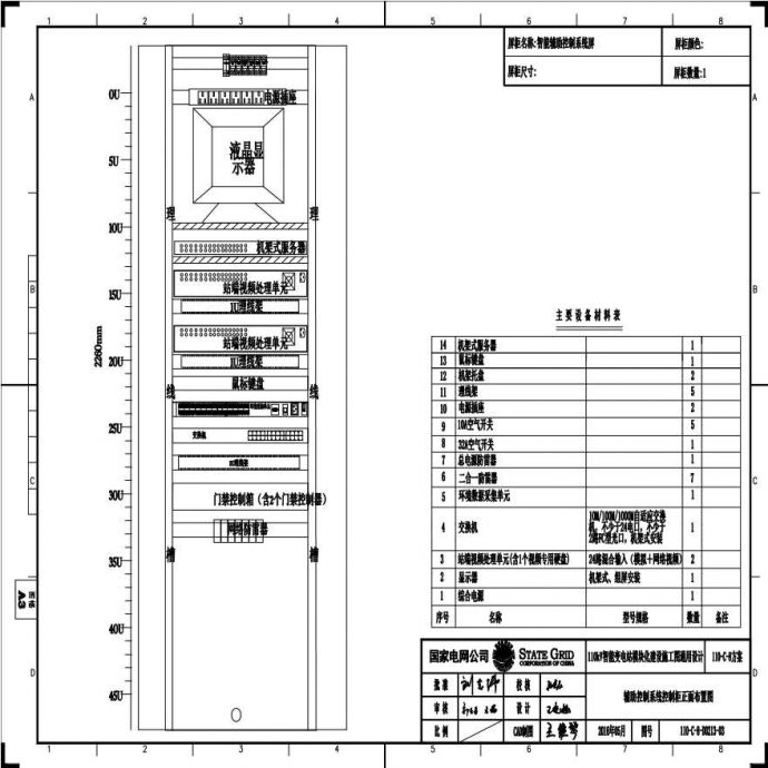 110-C-8-D0213-03 辅助控制系统控制柜正面布置图.pdf_图1