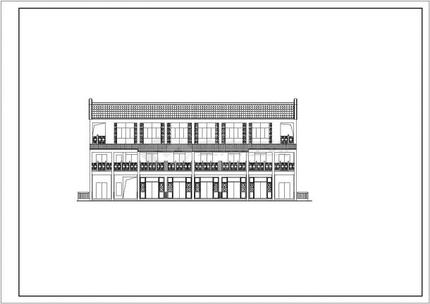 潮汕风格建筑三层文化展厅办公楼建筑施工图全套-图二