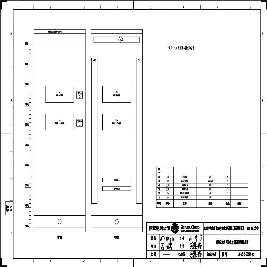 110-A3-2-D0207-02 故障录波及网络报文分析柜柜面布置图.pdf-图一