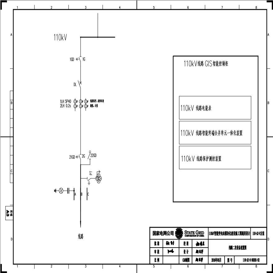 110-A2-8-D0205-02 线路二次设备配置图.pdf-图一