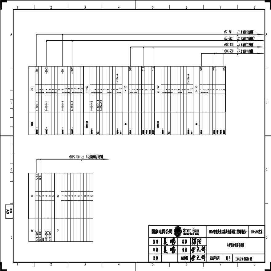 110-A2-6-D0204-16 主变压器保护柜端子排图.pdf-图一