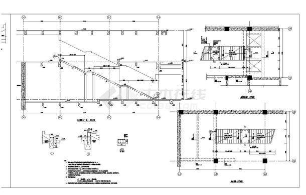 某市地铁楼梯结构布置CAD参考详图-图二