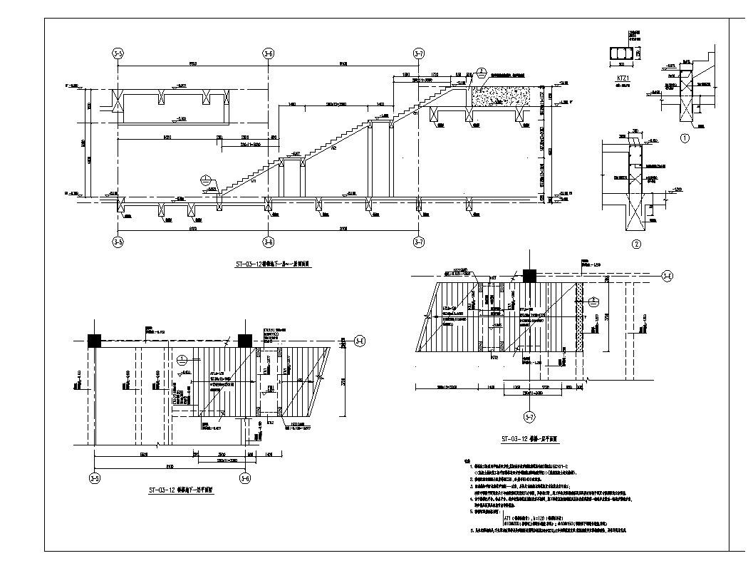 某市地铁楼梯结构布置CAD参考详图
