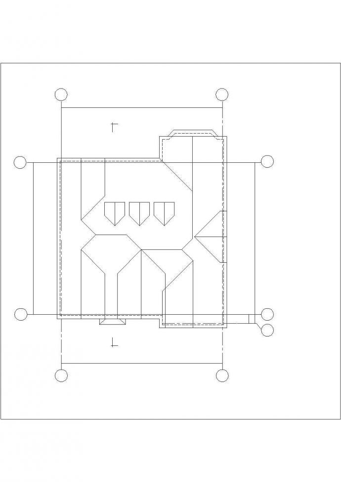 2-3层砖混结构独栋别墅平立剖面设计CAD图纸（三套）_图1