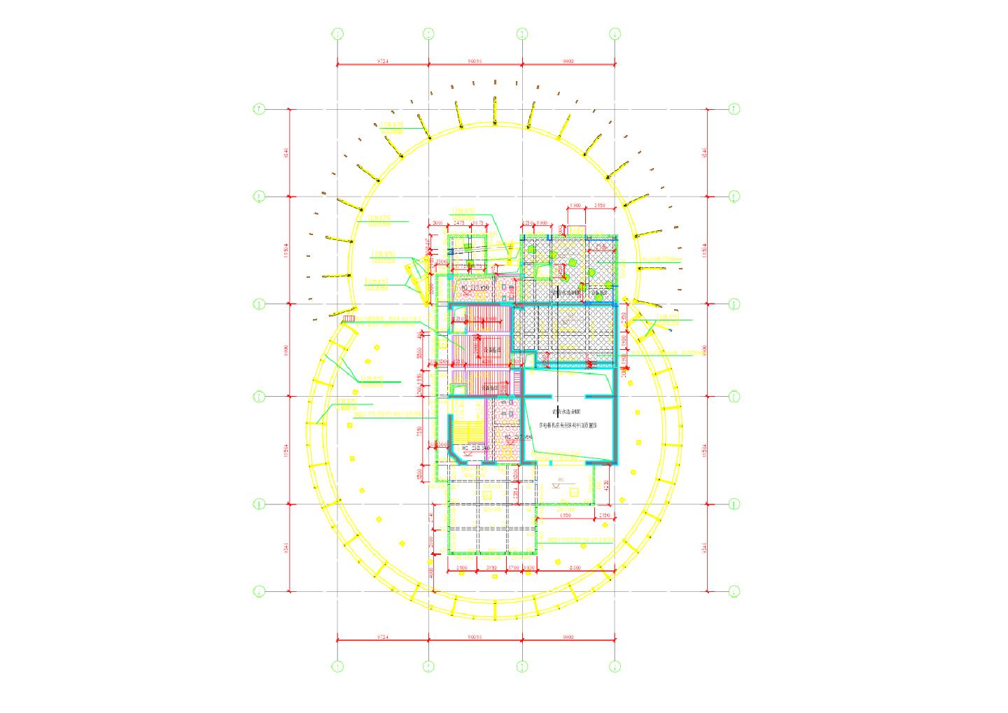 GS-242 - 机房层(R2F)结构平面布置图 CAD图