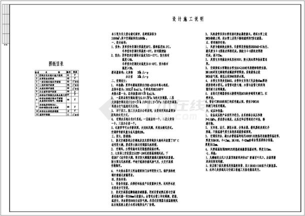 浙江某大型超市全套空调通风工程设计cad图纸-图二