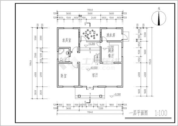 某地四级花园小区多层别墅楼全套施工设计cad图-图二