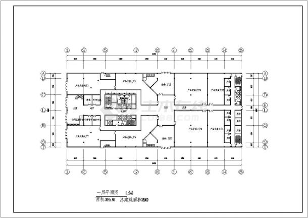 某文化产业园三十一层办公楼建筑施工设计全套cad图纸（含效果图）-图一
