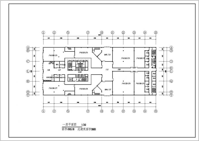 某文化产业园三十一层办公楼建筑施工设计全套cad图纸（含效果图）_图1