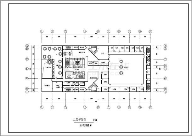 某文化产业园三十一层办公楼建筑施工设计全套cad图纸（含效果图）-图二