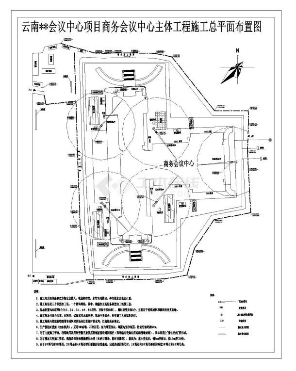 云南省框架结构商务楼组织设计CAD参考详图-图一