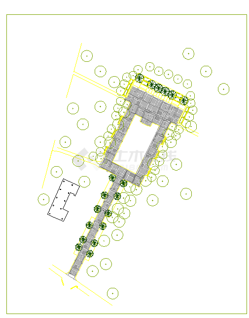 武汉某公园景观规划全套设计cad图（含总平面图）-图二