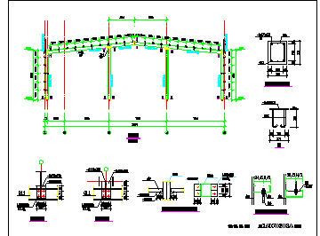 某房屋混凝土柱与门式钢架结构布置CAD参考详图-图一