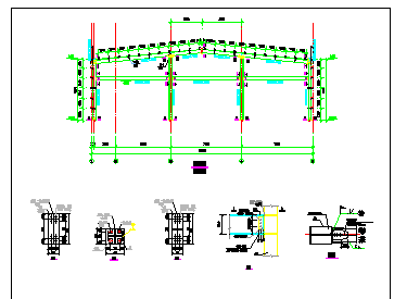 某房屋混凝土柱与门式钢架结构布置CAD参考详图-图二
