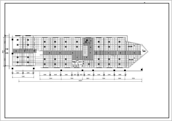 3400平米4层混合结构商务休闲会所平面装修设计CAD图纸_图1