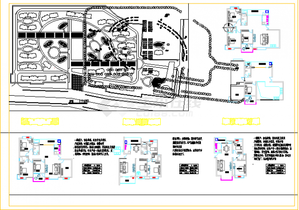 广州某居住区32750平米6层砖混结构住宅楼平立剖面设计CAD图纸-图二