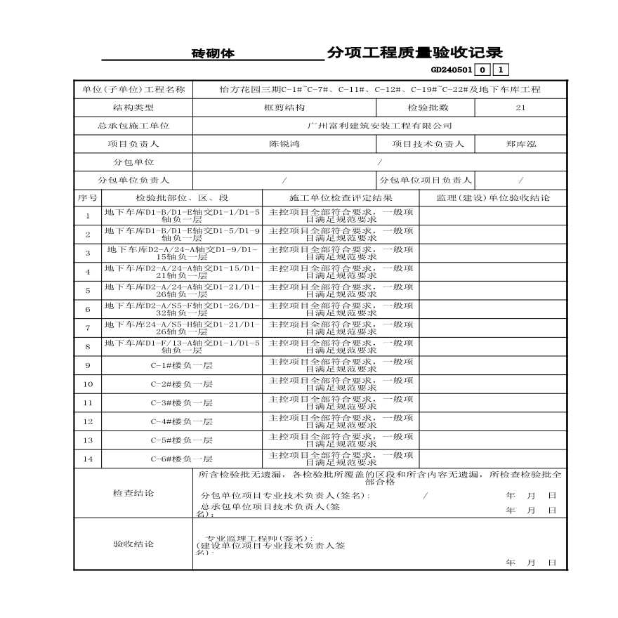 4---地下车库分项----砖砌体-图一