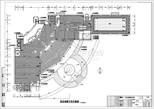 多联机系统空调图，天津某三层会所空调图-图一