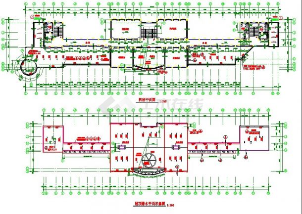 连云港市第五中学3800平米四层框架教学楼建筑设计CAD图纸-图一