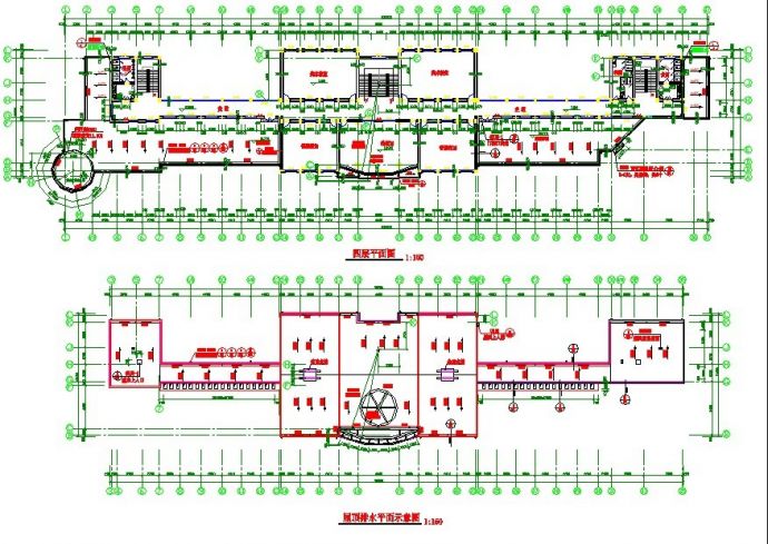 连云港市第五中学3800平米四层框架教学楼建筑设计CAD图纸_图1