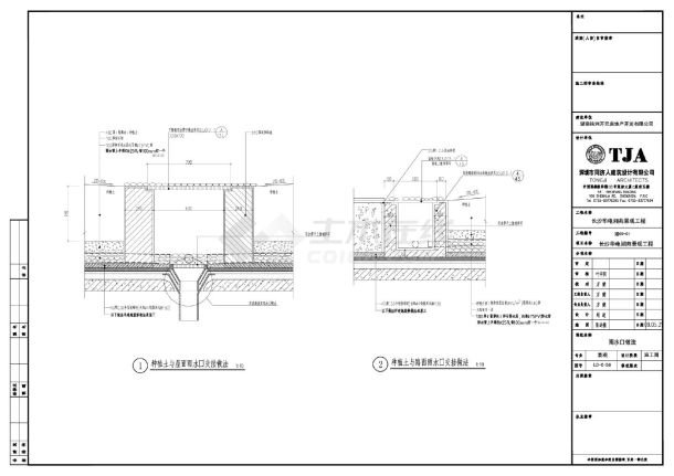 种植土与屋面雨水口交接做法CAD-图一
