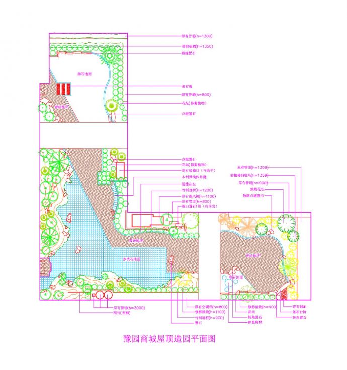 豫园商城屋顶造园平面图CAD_图1