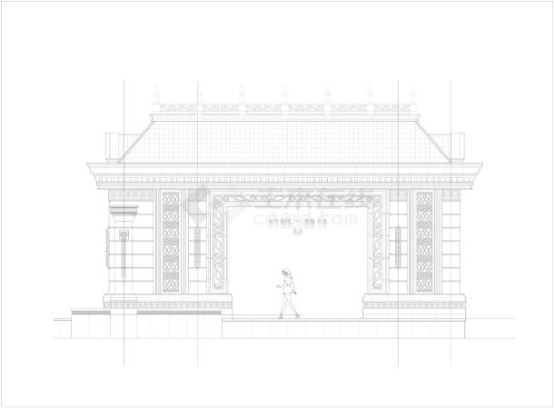 高端景观亭廊组合三结构图.dwg-图一