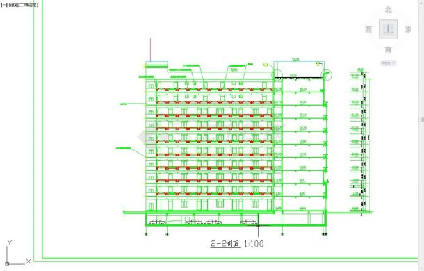 上海某大学1.4万平米10层U型大学教学科技大楼全套建筑设计CAD图纸-图一