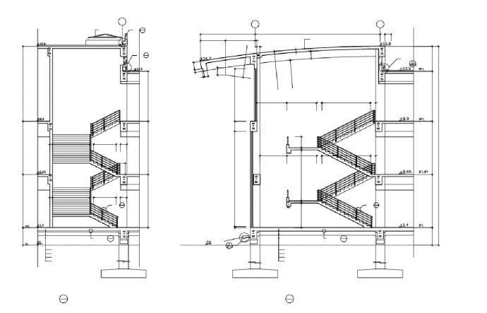 某建筑结构楼梯剖面CAD图_图1