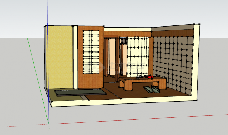日式茶室室内SU模型设计-图二
