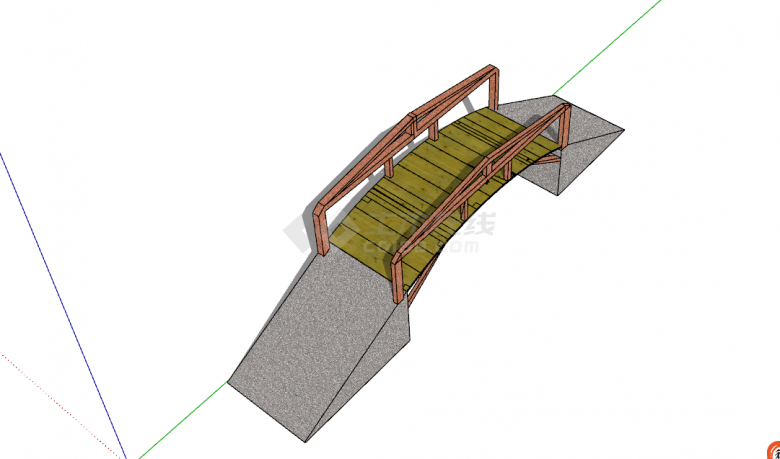 新中式拱桥SU模型设计-图一