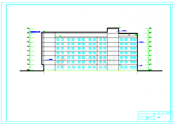 宜春市某公司8千平米8层钢混框架结构办公楼全套建筑设计CAD图纸-图二