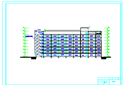 宜春市某公司8千平米8层钢混框架结构办公楼全套建筑设计CAD图纸