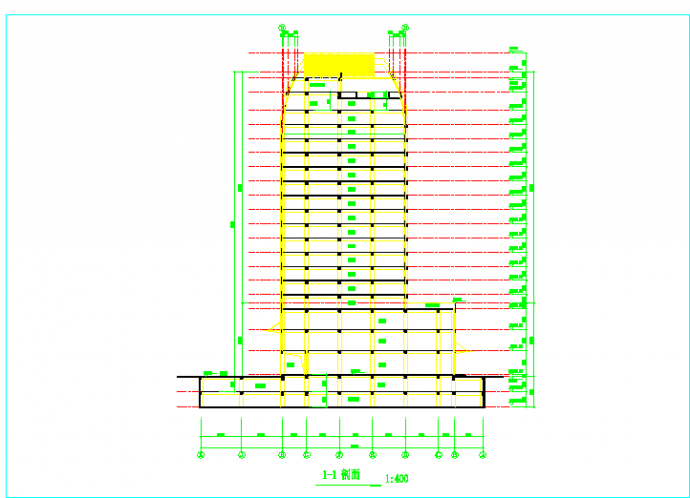 5.4万平米19层框剪结构商业办公楼平立面设计CAD图纸（1-4层商场）_图1