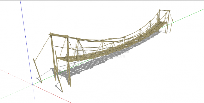 悬崖危桥吊桥木板桥su模型-图二